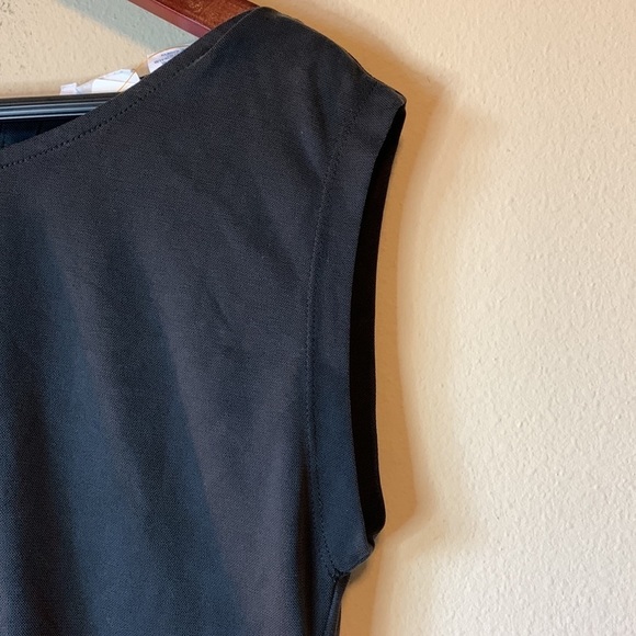 Sigrid Olsen Black Sleeveless Swing Dress Modal A-Line Pullover Back Bow Small - Picture 7 of 13